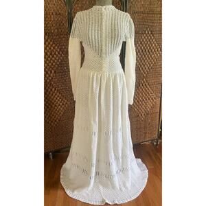 Size L//Vintage Handmade Knit White and Silver Princess Dress